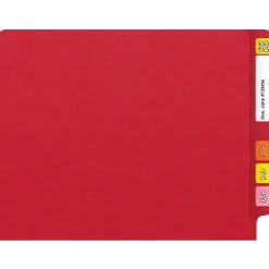 File Folders|Medical Arts Press Heavy-Duty End Tab File Folder, Straight Cut, Letter-Size, Red, 40/Box (S-09458-RED)