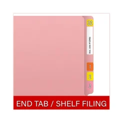 File Folders|Medical Arts Press Heavy-Duty End Tab File Folder, Straight Cut, Letter-Size, Pink, 40/Box (S-09458-PNK)