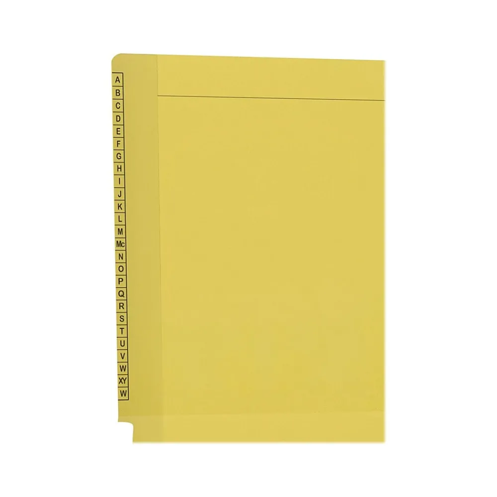File Folders|Medical Arts Press Kardex Match Reinforced End Tab File Folder, Straight Cut, Letter-Size, Yellow, 100/Box (F1170-YLW)