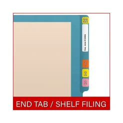 File Folders|Medical Arts Press Reinforced End Tab File Folder, Straight-Cut, Letter Size, Manila/Blue, 50/Box (S-09473-BLU)