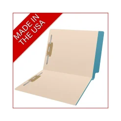 File Folders|Medical Arts Press Reinforced End Tab File Folder, Straight-Cut, Letter Size, Manila/Blue, 50/Box (S-09473-BLU)