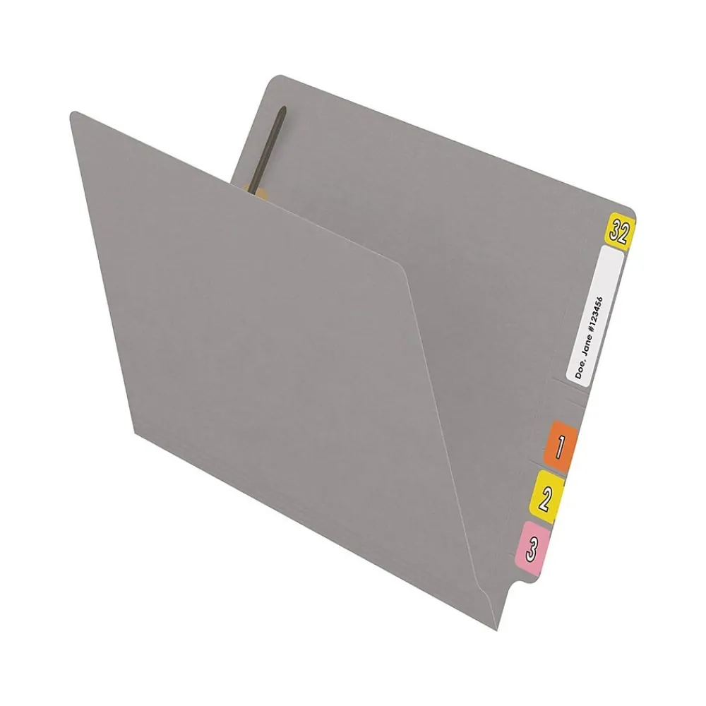 File Folders|Medical Arts Press Reinforced End Tab File Folder, Straight Cut, Letter-Size, Gray, 250/Carton (S-01502-GRY-B)