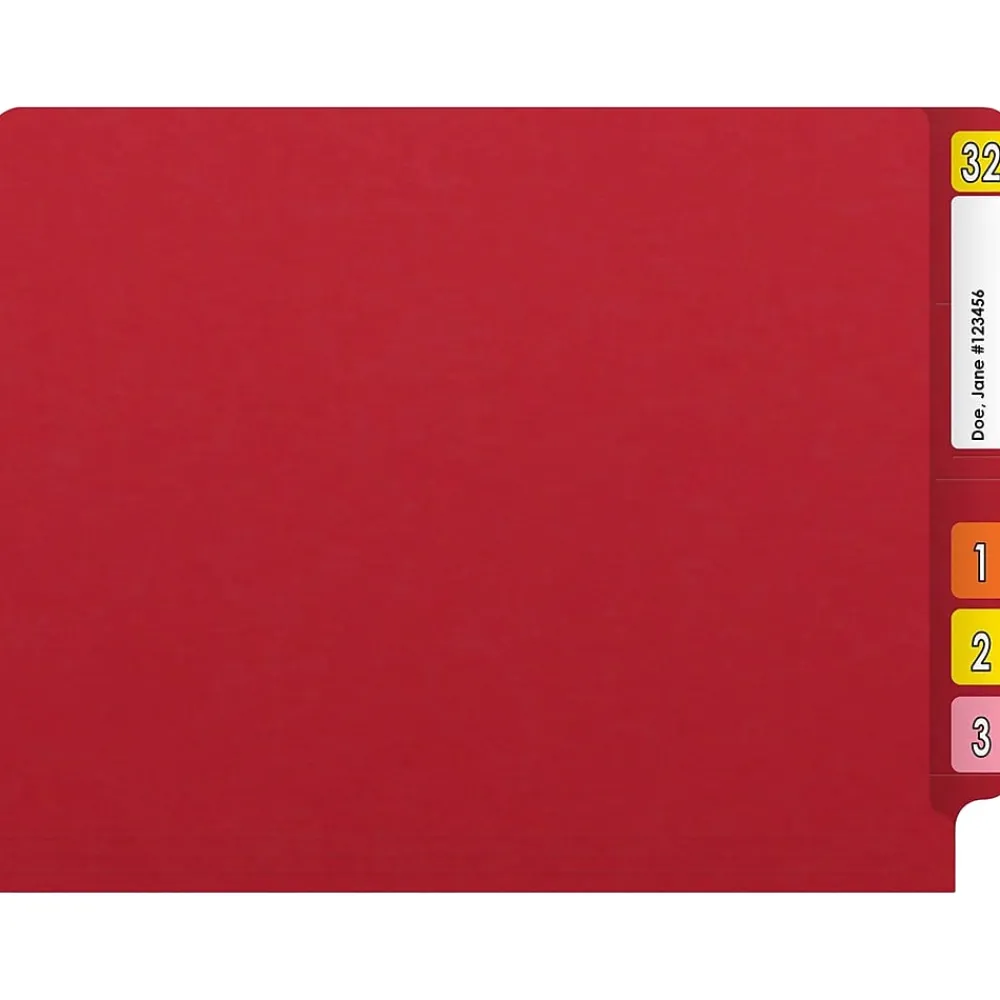 File Folders|Medical Arts Press Reinforced End Tab File Folder, Straight Cut, Letter-Size, Red, 250/Carton (S-01502-RED-B)
