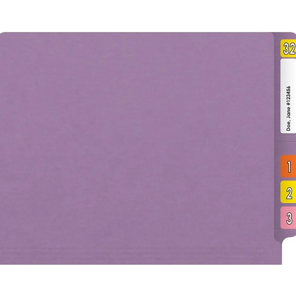 File Folders|Medical Arts Press Reinforced End Tab File Folder, Straight Cut, Letter-Size, Lavender, 250/Carton (S-01502-LAV-B)