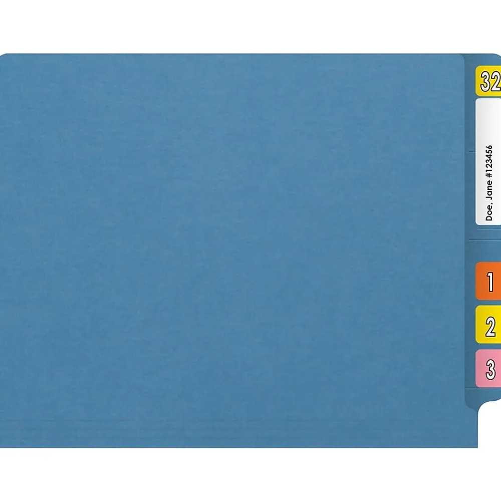File Folders|Medical Arts Press Reinforced End Tab File Folder, Straight Cut, Letter-Size, Blue, 50/Box (S-01601-BLU)