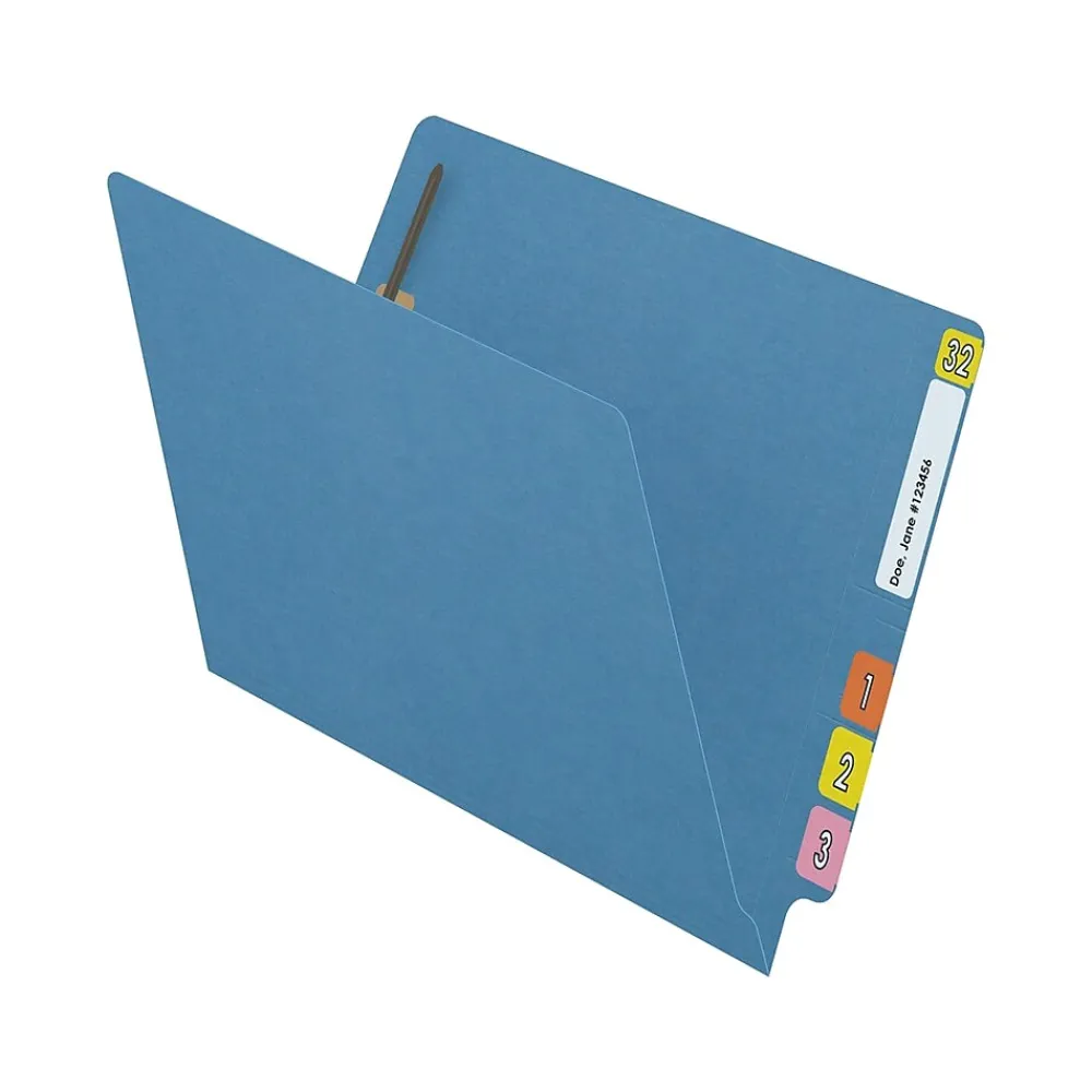 File Folders|Medical Arts Press Reinforced End Tab File Folder, Straight Cut, Letter-Size, Blue, 50/Box (S-01601-BLU)