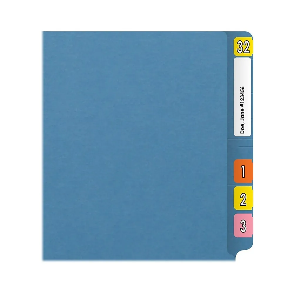 File Folders|Medical Arts Press Reinforced End Tab File Folder, Straight Cut, Letter-Size, Blue, 50/Box (S-01601-BLU)