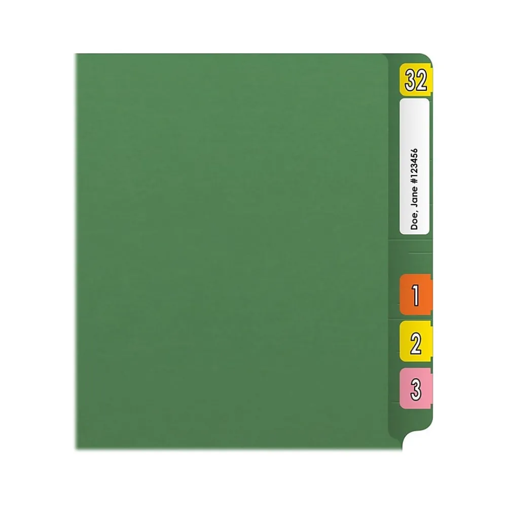 File Folders|Medical Arts Press Reinforced End Tab File Folder, Straight Cut, Letter-Size, Green, 50/Box (S-01601-GRN)