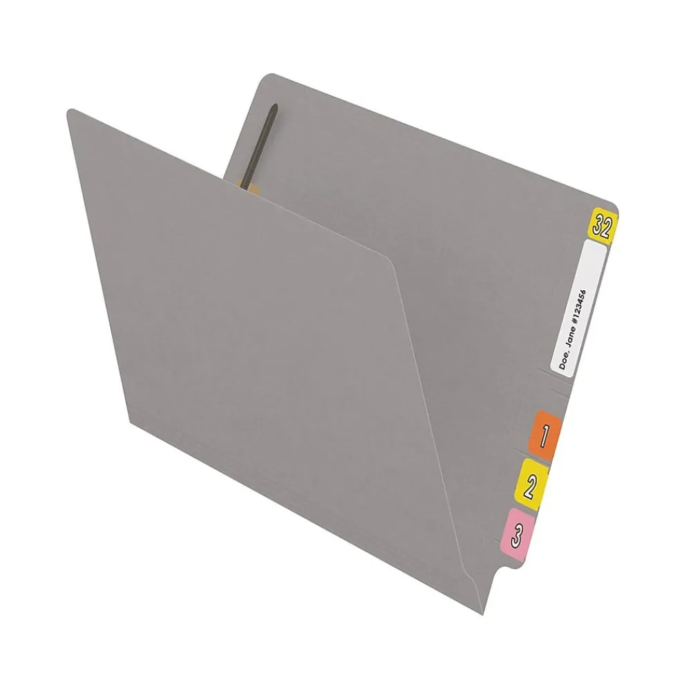 File Folders|Medical Arts Press Reinforced End Tab File Folder, Straight Cut, Letter-Size, Gray, 250/Carton (S-01602-GRY-B)