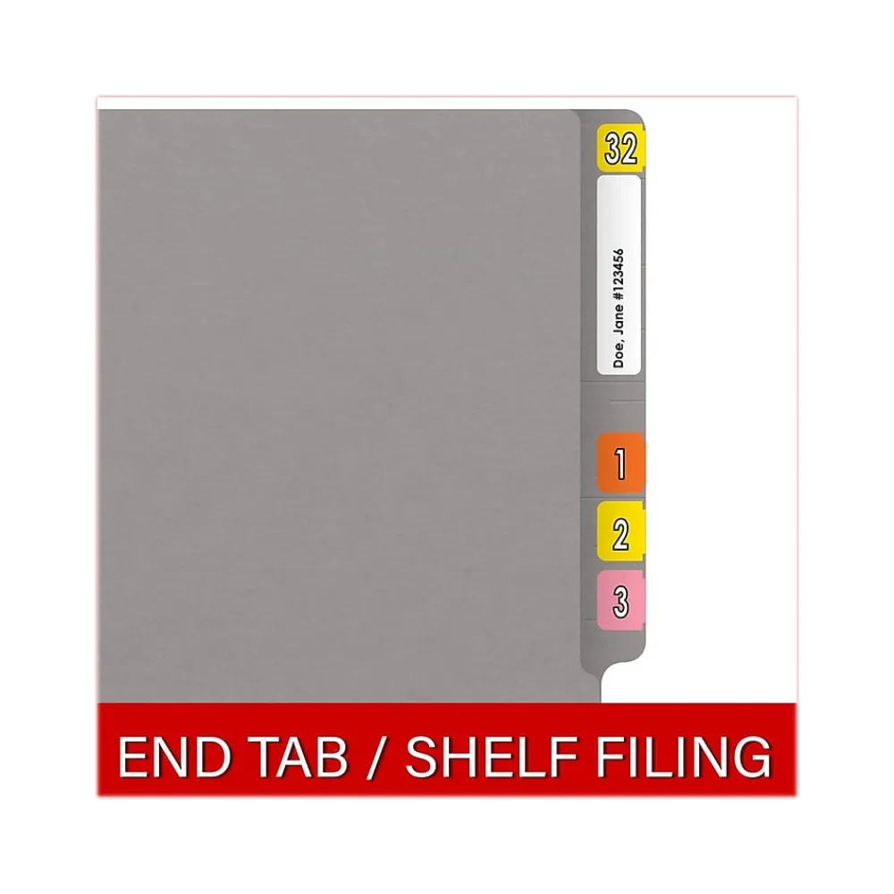 File Folders|Medical Arts Press Reinforced End Tab File Folder, Straight Cut, Letter-Size, Gray, 250/Carton (S-01602-GRY-B)