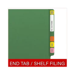 File Folders|Medical Arts Press Reinforced End Tab File Folder, Straight Cut, Letter-Size, Green, 50/Box (S-01602-GRN)