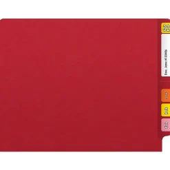 File Folders|Medical Arts Press Reinforced End Tab File Folder, Straight Cut, Letter-Size, Red, 50/Box (S-01602-RED)