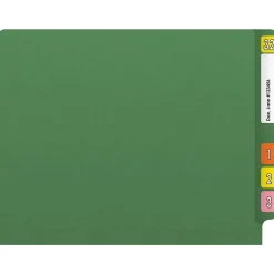 File Folders|Medical Arts Press Reinforced End Tab File Folder, Straight Cut, Letter-Size, Green, 50/Box (S-01502-GRN)