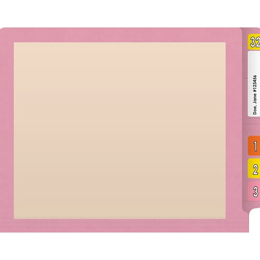 File Folders|Medical Arts Press Reinforced End Tab File Folder, Straight-Cut, Letter Size, Manila/Violet, 50/Box (S-09473-PRP)