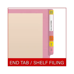 File Folders|Medical Arts Press Reinforced End Tab File Folder, Straight-Cut, Letter Size, Manila/Violet, 50/Box (S-09473-PRP)