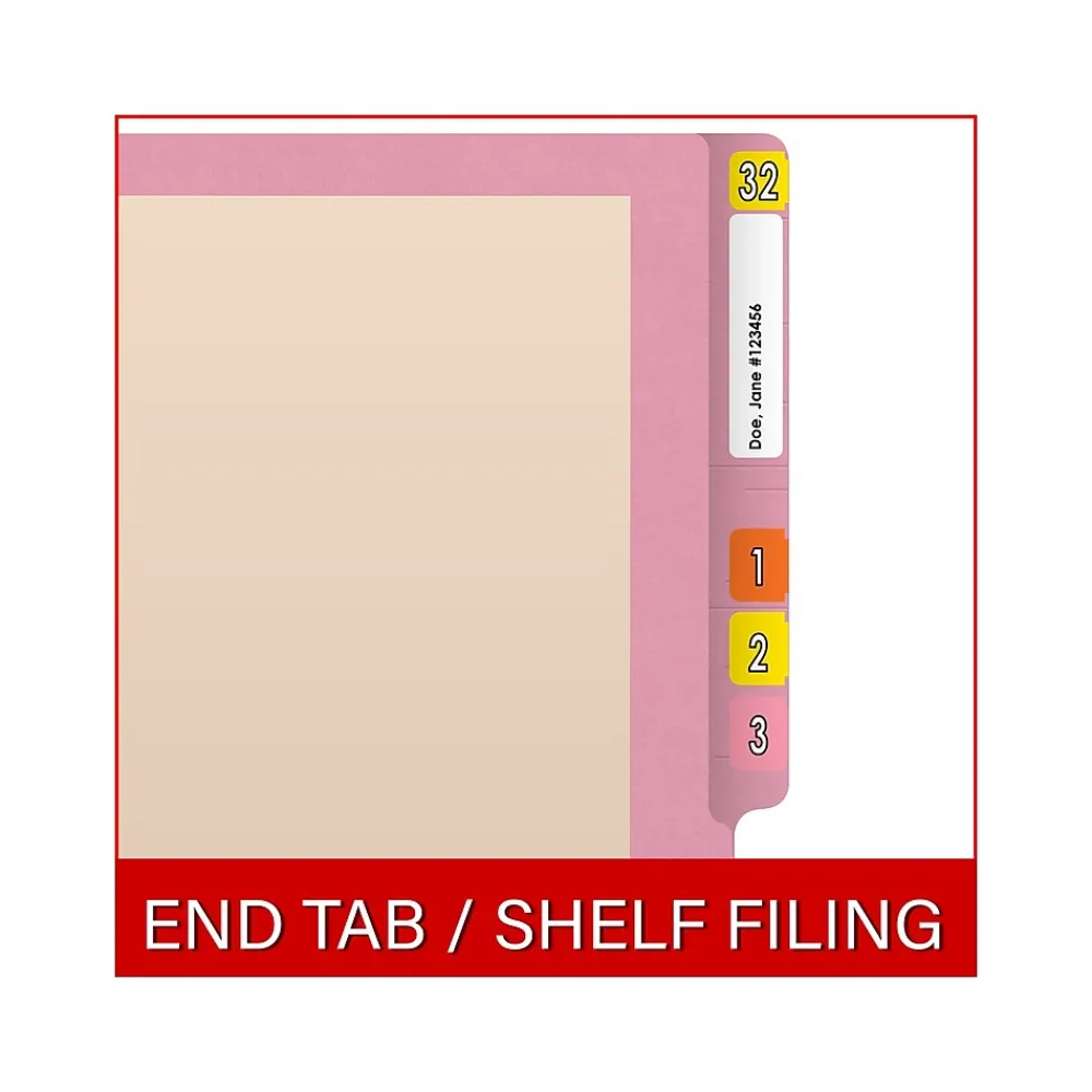 File Folders|Medical Arts Press Reinforced End Tab File Folder, Straight-Cut, Letter Size, Manila/Violet, 50/Box (S-09473-PRP)