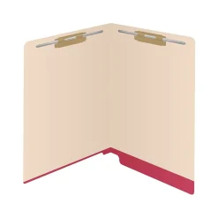 File Folders|Medical Arts Press Reinforced End Tab File Folder, Straight-Cut, Letter Size, Manila/Red, 50/Box (S-09473-RED)