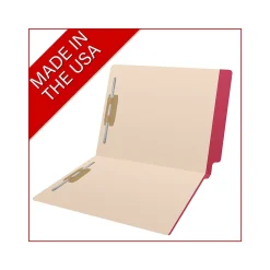 File Folders|Medical Arts Press Reinforced End Tab File Folder, Straight-Cut, Letter Size, Manila/Red, 50/Box (S-09473-RED)