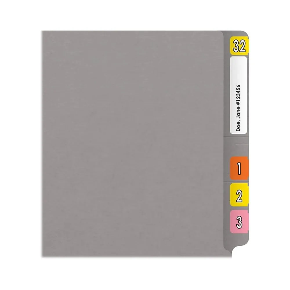 File Folders|Medical Arts Press Reinforced End Tab File Folder, Straight Cut, Letter-Size, Gray, 50/Box (S-01501-GRY)