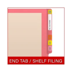 File Folders|Medical Arts Press Reinforced End Tab File Folder, Straight-Cut, Letter Size, Manila/Pink, 50/Box (S-09473-PNK)