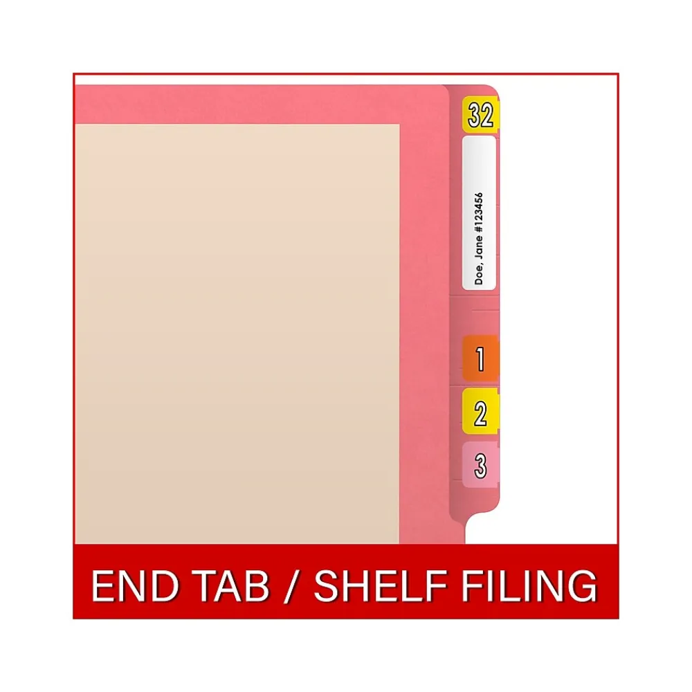 File Folders|Medical Arts Press Reinforced End Tab File Folder, Straight-Cut, Letter Size, Manila/Pink, 50/Box (S-09473-PNK)