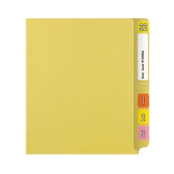 File Folders|Medical Arts Press Reinforced End Tab File Folder, Straight Cut, Letter-Size, Yellow, 50/Box (S-01601-YLW)