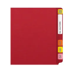 File Folders|Medical Arts Press Reinforced End Tab File Folder, Straight Cut, Letter-Size, Red, 50/Box (S-01501-RED)