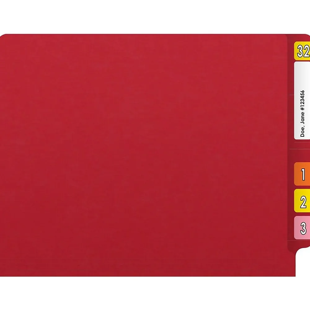File Folders|Medical Arts Press Reinforced End Tab File Folder, Straight Cut, Letter-Size, Red, 250/Carton (S-01602-RED-B)