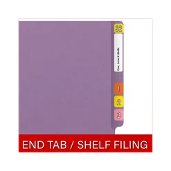 File Folders|Medical Arts Press Reinforced End Tab File Folder, Straight Cut, Letter-Size, Lavender, 50/Box (S-01601-LAV)
