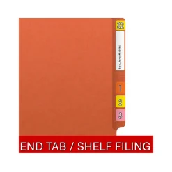 File Folders|Medical Arts Press Reinforced End Tab File Folder, Straight Cut, Letter-Size, Orange, 50/Box (S-01502-ORG)