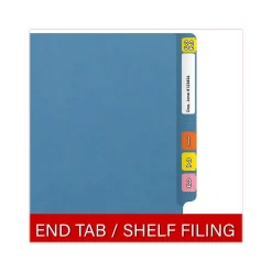 File Folders|Medical Arts Press Reinforced End Tab File Folder, Straight Cut, Letter-Size, Blue, 50/Box (S-01502-BLU)