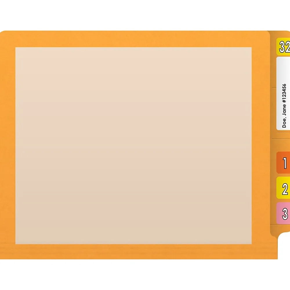 File Folders|Medical Arts Press Reinforced End Tab File Folder, Straight-Cut, Letter Size, Manila/Yellow, 50/Box (S-09473-YLW)