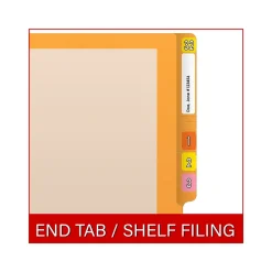 File Folders|Medical Arts Press Reinforced End Tab File Folder, Straight-Cut, Letter Size, Manila/Yellow, 50/Box (S-09473-YLW)