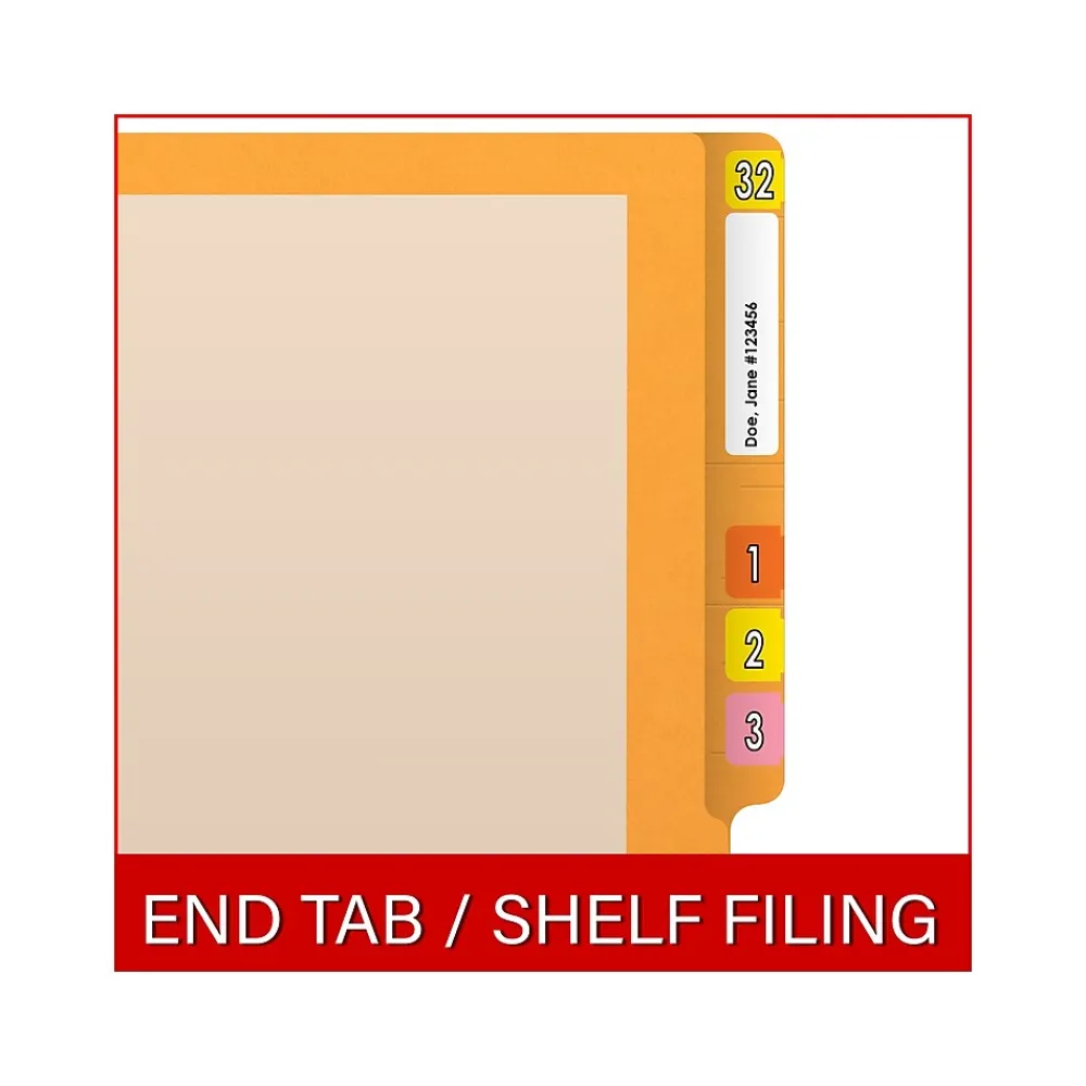 File Folders|Medical Arts Press Reinforced End Tab File Folder, Straight-Cut, Letter Size, Manila/Yellow, 50/Box (S-09473-YLW)