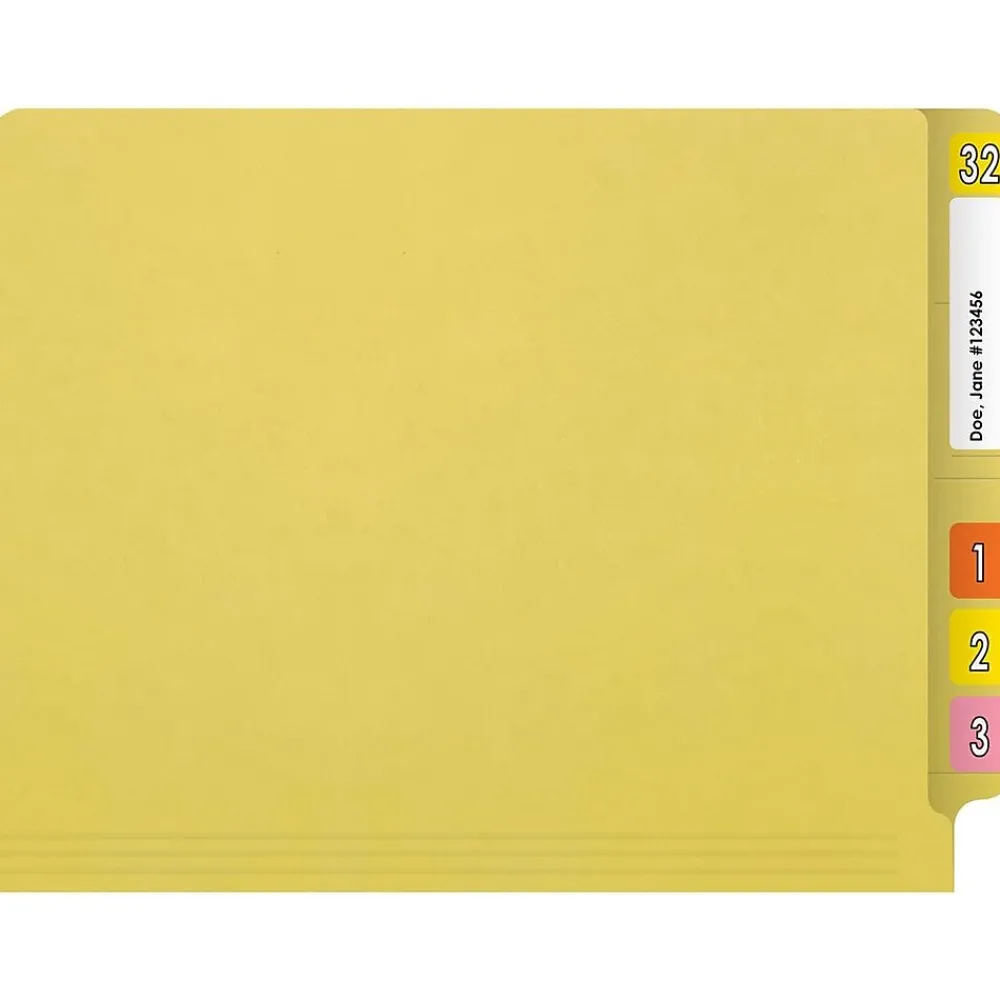 File Folders|Medical Arts Press Reinforced End Tab File Folder, Straight Cut, Letter-Size, Yellow, 50/Box (S-01502-YLW)
