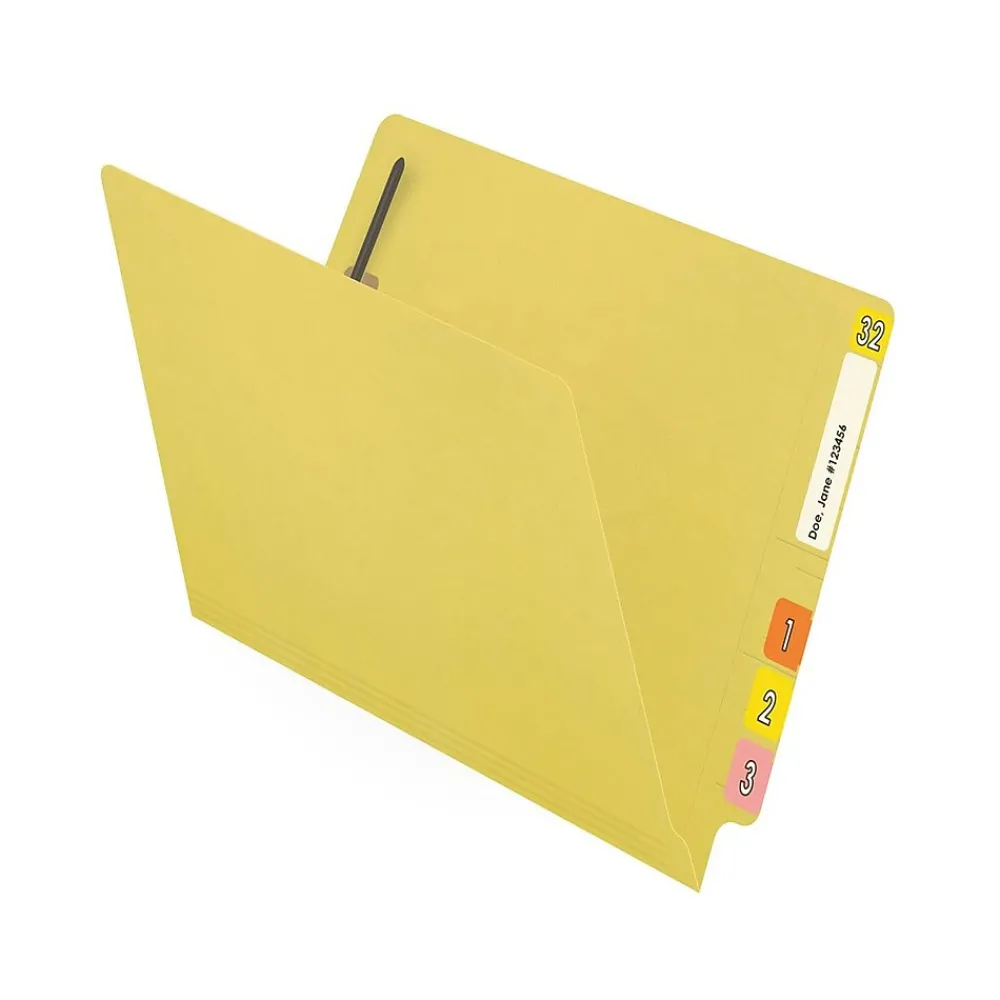File Folders|Medical Arts Press Reinforced End Tab File Folder, Straight Cut, Letter-Size, Yellow, 50/Box (S-01502-YLW)
