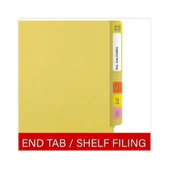 File Folders|Medical Arts Press Reinforced End Tab File Folder, Straight Cut, Letter-Size, Yellow, 50/Box (S-01502-YLW)