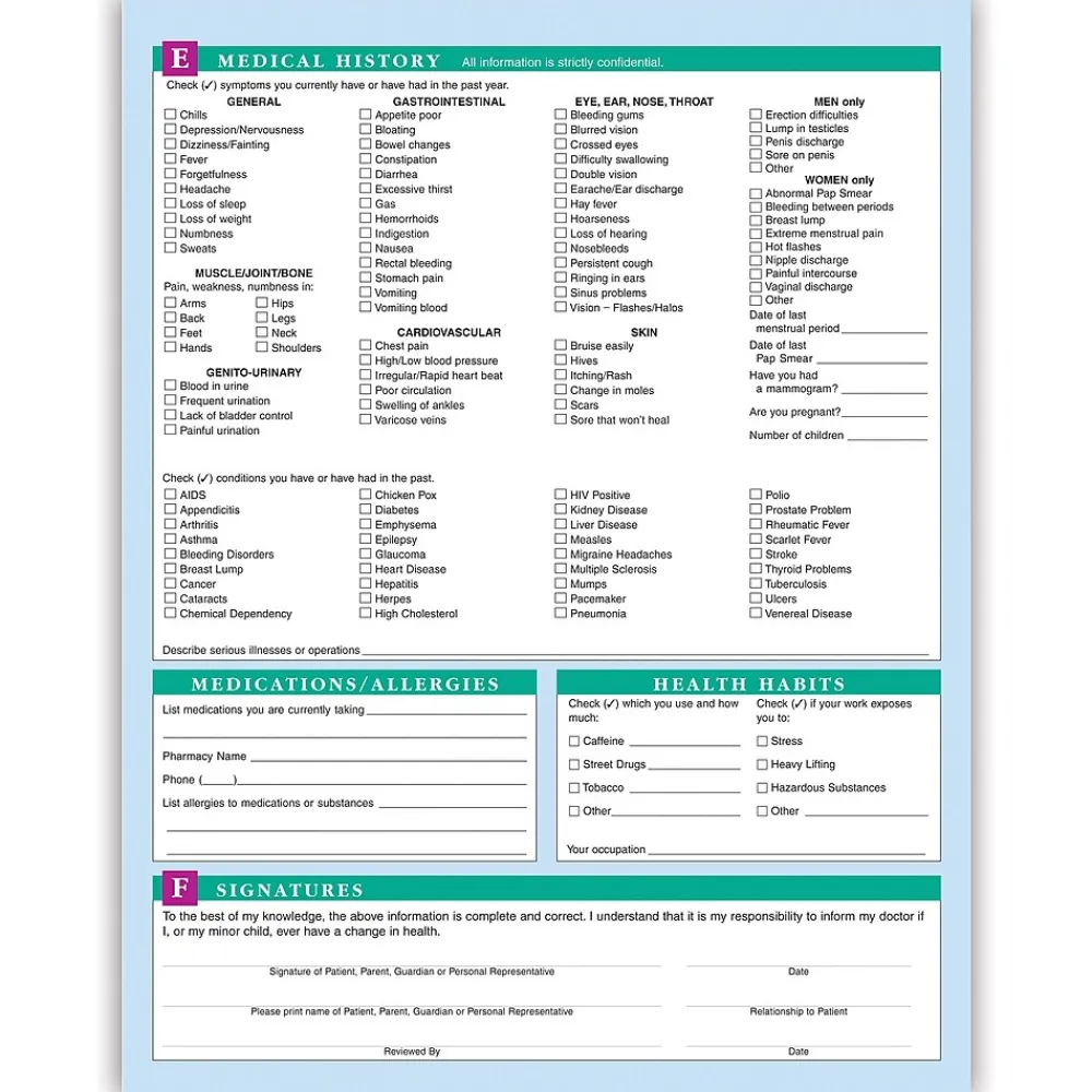 Medical Forms*Medical Arts Press ® Welcome Registration and History Form