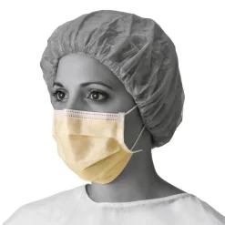Prohibit Medline Disposable ASTM Level 1 Procedure Face Masks with Earloops, Yellow, 50/Box (NON27120H)
