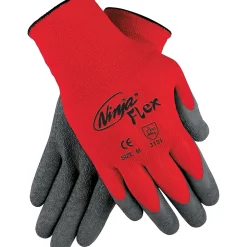 MCR Safety Memphis Glove Ninja Flex Coated Gloves, Nylon, Small, Gray/Red, 1 Pair (N9680S)