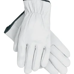 MCR Safety Memphis Gloves® Driver's Gloves, Goatskin Leather, Slip-On Cuff, L Size, White, 12 PRS