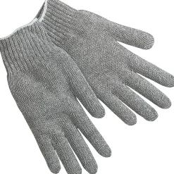 MCR Safety Memphis Gloves® String Knit Gloves, Cotton/Polyester, Hemmed Cuff, L Size, Grey, 12 Pair