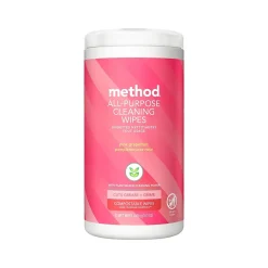 Disinfecting Wipes, Pink Grapefruit Scent, 70 Wipes/Canister (338527)<Method