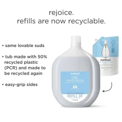 Gel Hand Soap Refill, Sweet Water Scent, 34 Fl. Oz. (328104)<Method New