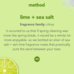 Liquid Dish Soap, Lime & Sea Salt, 18 oz. (10184)<Method New