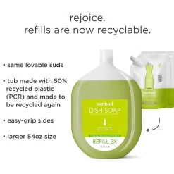 Liquid Dish Soap Refill, Lime + Sea Salt, 54 oz. (10575)<Method Hot
