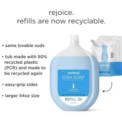 Liquid Dish Soap Refill, Sea Mineral, 54 oz. (10574)<Method Best