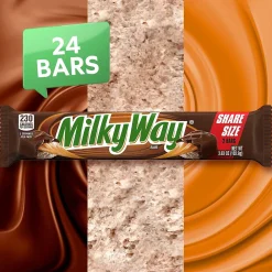Milky Way Milk Chocolate Sharing Size Candy Bar, 3.63 oz Bar, 24/Box (MMM04401)