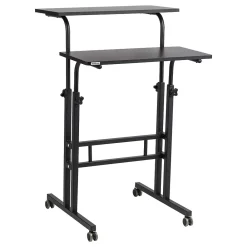 Standing Desks*Mind Reader 27.5"- 39" Mobile Adjustable Sit/Stand Desk, Black (SDROLLXL-BLK)
