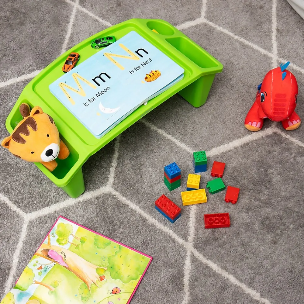 10.75" x 22.25" Plastic Kids' Lap Desk Activity Tray, Green, 2/Pack (2KIDLAP-GRN)<Mind Reader